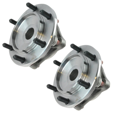 Heavy Duty Front Wheel Bearing And Hub Assembly Pair For Driver And Passenger Axles To Deliver A Straight Bolt In Install and Bulletproof Road Performance, pair of tapered assemblies.