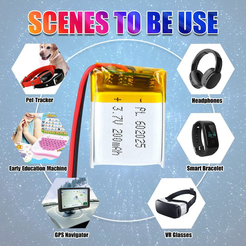 3.7V 200mAh 602025 LiPo Battery Pack With PH2.0 JST Connector For Micro RC Drones And Remotes and device usage illustration