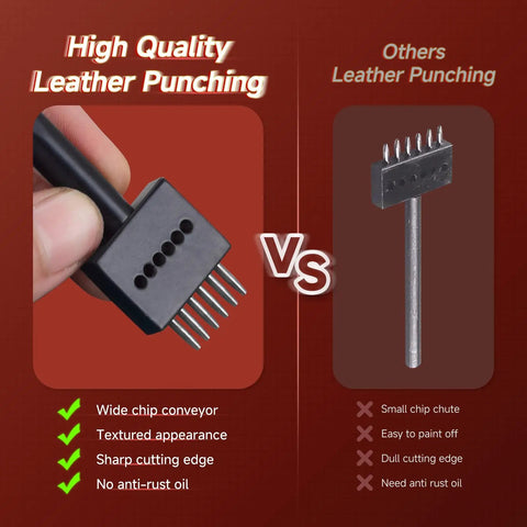 Comparison of Super Handy Leather Hole Punch Tool Set with Interchangeable 2 4 6 Prong Attachments vs others