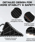 Heavy Duty 4 Pack Wheel Chocks For Travel Trailers And RVs With Portable Handle Pro Grade Tire Chocks Triangular Design Non Slip Black