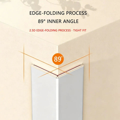 Self Adhesive Aluminum Corner Guard With 2.5D Chamfer Edge Trim for 89 degree angle, matte finish, no drill install
