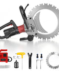 Heavy Duty 16-Inch Electric Concrete Ring Saw With Water Pump, 6000W diamond cutter with accessories for masonry work.