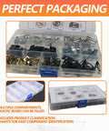 U Clip Kit For Auto Cars Ten Sizes Of Metal Trim Clips Molding Clip Set in storage box with compartments