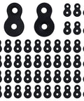 48 Piece Rock Solid Figure Eight Tabletop Fasteners Heavy Duty 12 Gauge Steel Desktop Connector Brackets built dang tough black finish