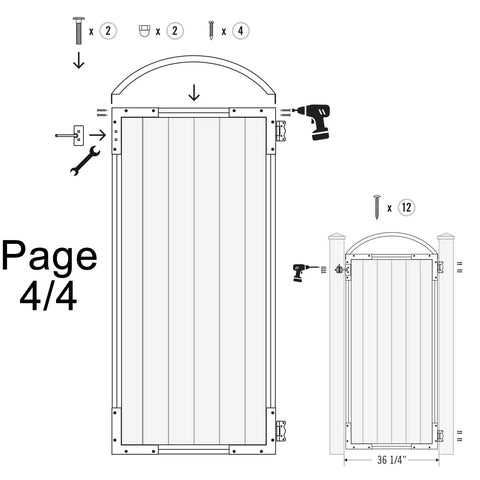 Pro 6 Gate Frame In Black For A 36 And One Quarter Inch Wide Opening, Sturdy Six Board Gate Frame, 74 And A Half Inch Tall, Fits Standard Fence Boards, Optional Decorative Arch Adds Extra Height