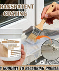 Application of Top Shelf Transparent Waterproof Sealant And Coating on window trim with a brush for moisture protection.