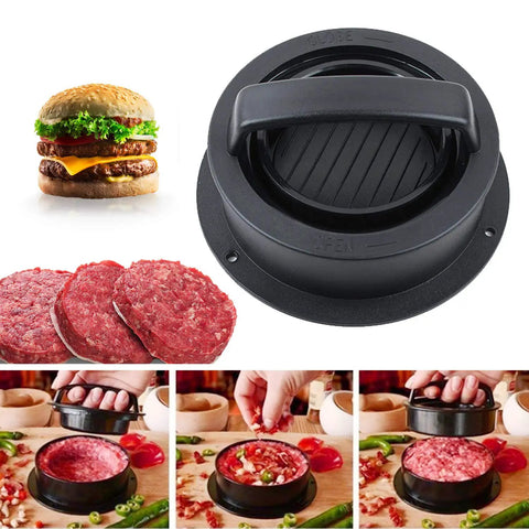 3 In 1 Hamburger Press With Nonstick Patty Mold For Stuffed Burgers Sliders And Veggie And Beef Patties Includes 100 Pcs Patty Papers