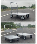 Heavy Duty Foldable Hand Cart With Steel Flatbed, Swivel Wheels And Foldable Handle For Easy Load Transport, The Go To Dolly For Moving Goods, Groceries, Gear, Shopping And Travel, gray