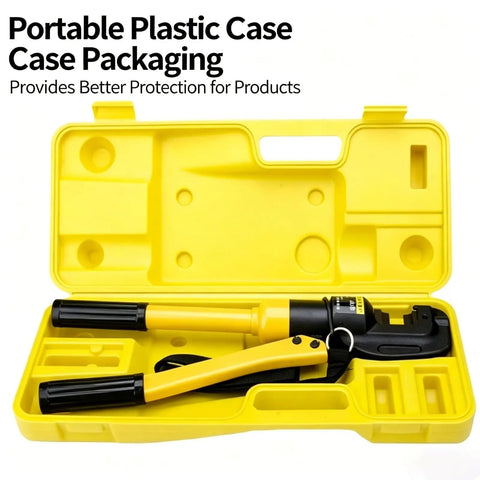 Heavy Duty 6 Ton Hydraulic Steel Bar Cutter For Cutting Rebar Up To 12 Mm in a portable yellow plastic case.