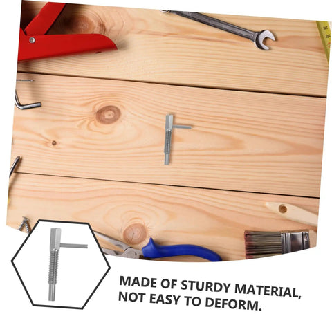 Works Like A Charm Heavy Duty Retractable Stainless Steel Indexing Plunger Pin on wooden surface among tools.