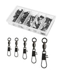 40 Piece Ball Bearing Fishing Swivels With Interlock Snaps Pro Grade Must Have Saltwater Gear Stainless Steel Black Nickel Finish High Strength To Prevent Line Twist And Deliver Smooth 360 Degree Rotation in organizer box
