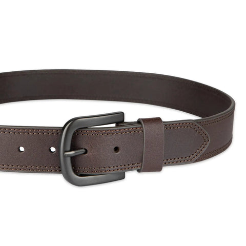 Leather Jeans Belt With Stitch Detailing And Prong Buckle One And A Half Inch Wide Brown Built To Last Workwear Belt Size 42 Durable Everyday Accessory