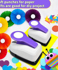 Dope Circle Hole Punch Kit For Scrapbooking And Card Making With Five Circle Sizes, shown with colorful paper crafts and punch designs