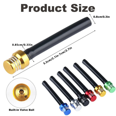Six Pack Aluminum Universal Motorcycle Breather Vent Hose Kit, corrosion proof, multiple colors, includes measurement details.