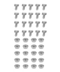 Heavy-Duty M6 Flange Bolts And Nuts Kit In 304 Stainless Steel, 20-Piece Set Of M6 Screws With Flange Nuts For Greenhouse Projects, Durable Hex Bolt Fasteners Hardware, top view set