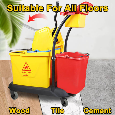 Three Inch Mop Bucket Wheels Replacement Non Marking Thermoplastic Rubber Casters For Rubbermaid WaveBrake Mop Buckets