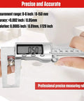 Garage Ready Pro Grade 6 Inch Brake Rotor Caliper Measuring Tool With Inch And Millimeter Conversion shown in use measuring