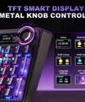 Locked In Wireless Gaming Keyboard With Smart Tft Display And Rotating Volume Knobs showing smart display and metal knob control.