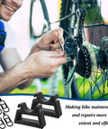 Man repairing bike with 1 Pair Bike Handlebar Bracket Clamp For 29 To 34mm Bars, No Slip Lightweight Mount in foreground.