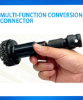 Hand holding drill attachment from Complete Wheel Hub Resurfacing Kit With Pro Hub Cleaning Tool And Wheel Stud Cleaner.