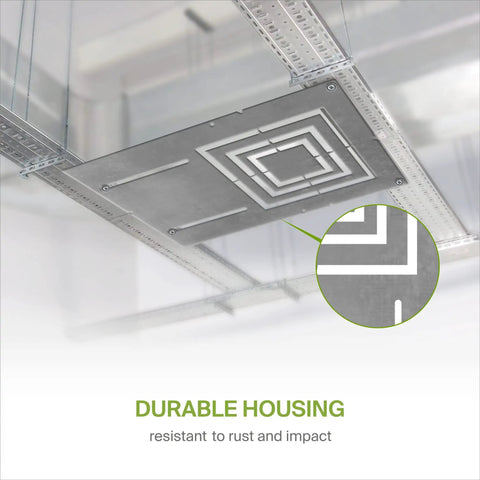 New Construction Recessed LED Mounting Plate With Square Holes, Adjustable 3-4-6 Inch Shallow Housing, Steel Frame