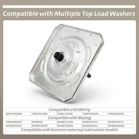 Top Load Washer Gear Case Replacement For Whirlpool Maytag Kenmore, W11393685 Transmission Gearbox Fits WTW7300DW0 7MMVWB855E MVWB855 MVWB757JW0 Replaces W10447976 W10811956 W10868473 W11134159, metal washer gearbox