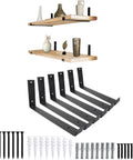 Heavy Duty Floating Shelf Brackets 6 Pack, 10 Inch Long, 6 Inch High, 1.5 Inch Wide, Black Metal Wall Mount With Lip and screws