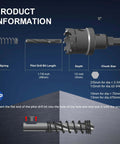 Mollom carbide hole saw kit, 1-1/4 in (32mm) diameter with 2 pilot bits, exploded view