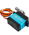 DS3225 PRO 25Kg Coreless RC Servo With Aluminum Body 7.4V High Voltage Ultra Fast 0.06s 60 Degree Response Full Metal Stainless Gear Waterproof And Dustproof Built Like A Beast For Heavy Duty RC Cars And Drones, blue and black aluminum case