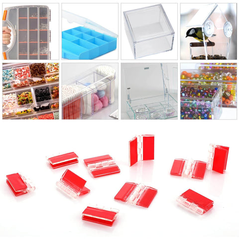 12 Pack Acrylic Clear Self Adhesive Small Hinges 35x30mm Piano Style Hinges For Cabinets Aquarium Lids Furniture Displays