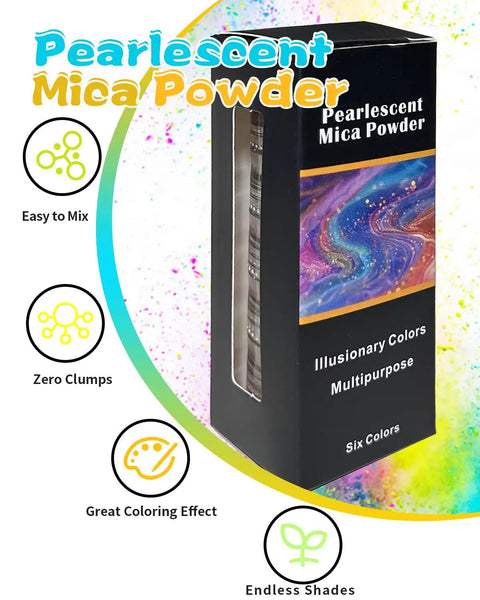 Hella Smooth Mica Powder 6 Pack Slick Compact Pigment Kit For Epoxy Resin Pouring Soap Crafting Nail Art Candle Dye Deadly Bright Autumn Theme Top Shelf Diy Art Supplies
