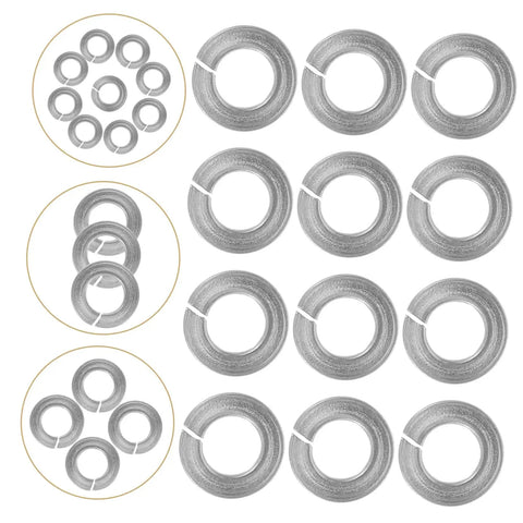 100Pcs Stainless Steel Spring Washers Kit With Split Design For Quick And Easy Install No Hassle Durable Lock Washers To Protect Screws And Surfaces In Machinery DIY Projects Automotive And Home Repairs, stainless steel split washers set