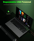 HiFi Computer Speakers For Desktop PC And Gaming Setup With Bluetooth 5.0 And 3.5mm Aux In USB C Powered Soundbar near laptop
