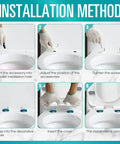 Installation steps for Elongated Toilet Seat Heavy Duty With Soft Close And Quick Release Premium UF Material Top Fix Install No Fuss Easy Clean Fits Most Standard Toilets White Durable Hygienic Bathroom Upgrade.