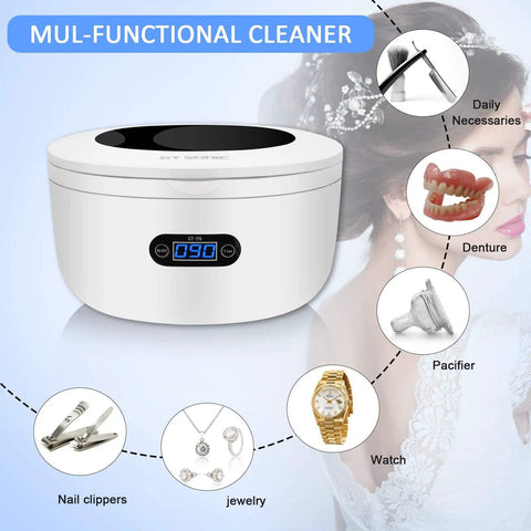 Beast Pro-Grade Ultrasonic Jewelry Cleaner With 25-Ounce Tank, Waterproof Design, 50,000 Hz Power, Five Digital Timers, Deep Clean For Rings