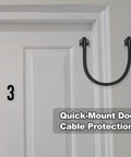 Built Tough Heavy Duty Armored Loop Power Transfer Cable Protector 16 Inch Long Fits 6mm Diameter Black 2 Pack Metal Flexible Gooseneck Exposed Mounting Sleeve with End Caps for Access System on white door