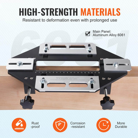 DIY Ready Door Hinge Jig For Woodworking Aluminum Alloy Hole Opener And Slotting Locator on wooden surface