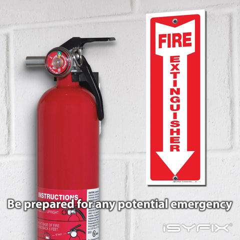 Wide Angle High Visibility Fire Extinguisher Location Signs Four By Twelve Inch Safety Decals Five Pack Straight Up Must Haves For Swift Emergency Response And Workplace Compliance