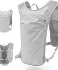 Go-To Hydration Vest Backpack For Runners And Cyclists, ultra lightweight water bladder pack, 3D mesh breathable vest in granny gray