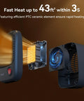Small Space Heater With Overheat Protection, 500W PTC Ceramic, Fast Heating And Whisper Quiet, internal components displayed