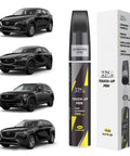 Jet Black Mica Mazda Touch Up Paint Kit 2 In 1 Car Scratch Repair shown with Mazda models like CX5 and CX50