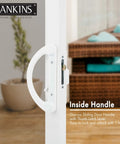 Sturdy White Diecast Sliding Patio Door Handle Pull Set Featuring Smooth Unkeyed Rotation For Mortise Lock Glass Doors, inside view
