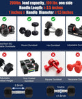 Image showing compatible dumbbells for Turn Your Dumbbells Into A Full On Barbell With This EZ Curl Bar Adapter 200Lb Capacity Adjustable Weight Bar For Home Gym Fits Standard 1 To 1 And A Half Inch Dumbbell Handles Great For Biceps And Triceps Workouts.