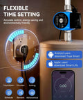 Instant Hot Water Recirculating Pump Kit With 304 Stainless Steel Bypass Valve And 20 Inch Pex Supply Lines For Tank Heaters Featuring Smart Plug, showing flexible time setting.