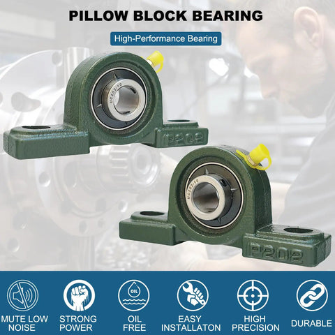 4 Pack UCP202-10 Pillow Block Bearings 5/8 Inch Mounted With Solid Cast Iron Base And Self Alignment For Heavy Machinery