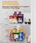 2 Pack Nine Point Two Five Inch Lazy Susan Turntables For Cabinets And Countertops in fridge with drinks and condiments