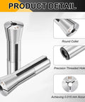 R8 Round Collet Mill Chuck Holder For CNC Engraving And Milling Tools, featuring threaded holes and 0.015 mm accuracy