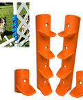Adjustable Clip On Dog Jump Cups For 1 Inch PVC Uprights With Easy Height Change Jump Bar Holders For Agility Training Secure Clip On PVC Jump Cups Set Of 4 In Orange