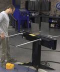 Man using 48 Inch Electro Sheet Metal Brake With 6 Ton Capacity, Magnetic Bender And Folding Tool, 220V Single Phase