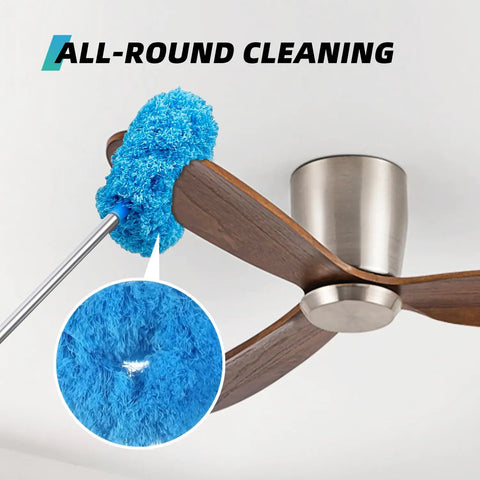 Ceiling Fan Cleaner Duster Set With Extension Pole 13 To 48 Inch, 2 Pack Reusable Microfiber Dusters cleaning ceiling fan